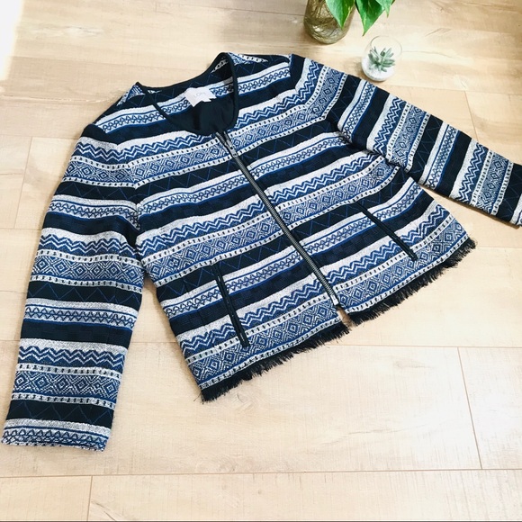 LOFT Woven Fringe Blazer - Picture 8 of 8